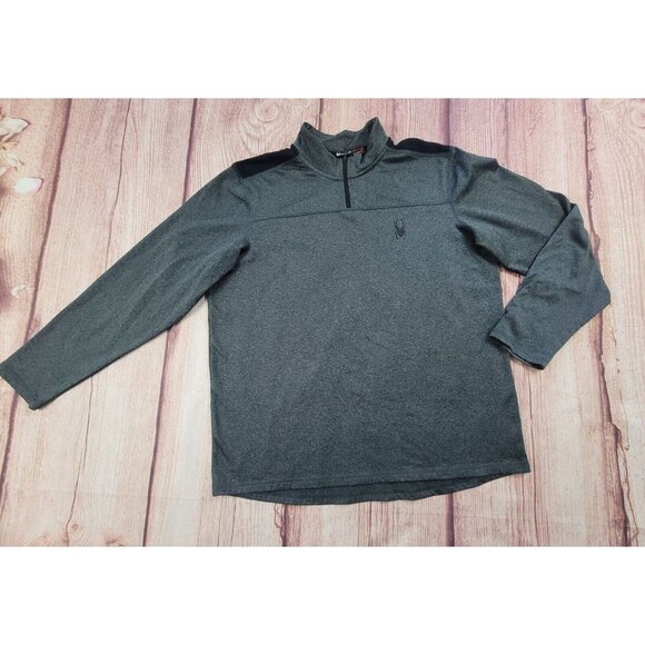 Spyder Men's 1/4 Zip Sweatshirt Gray Pull Over Lightweight Size M Gym Training - Picture 1 of 13